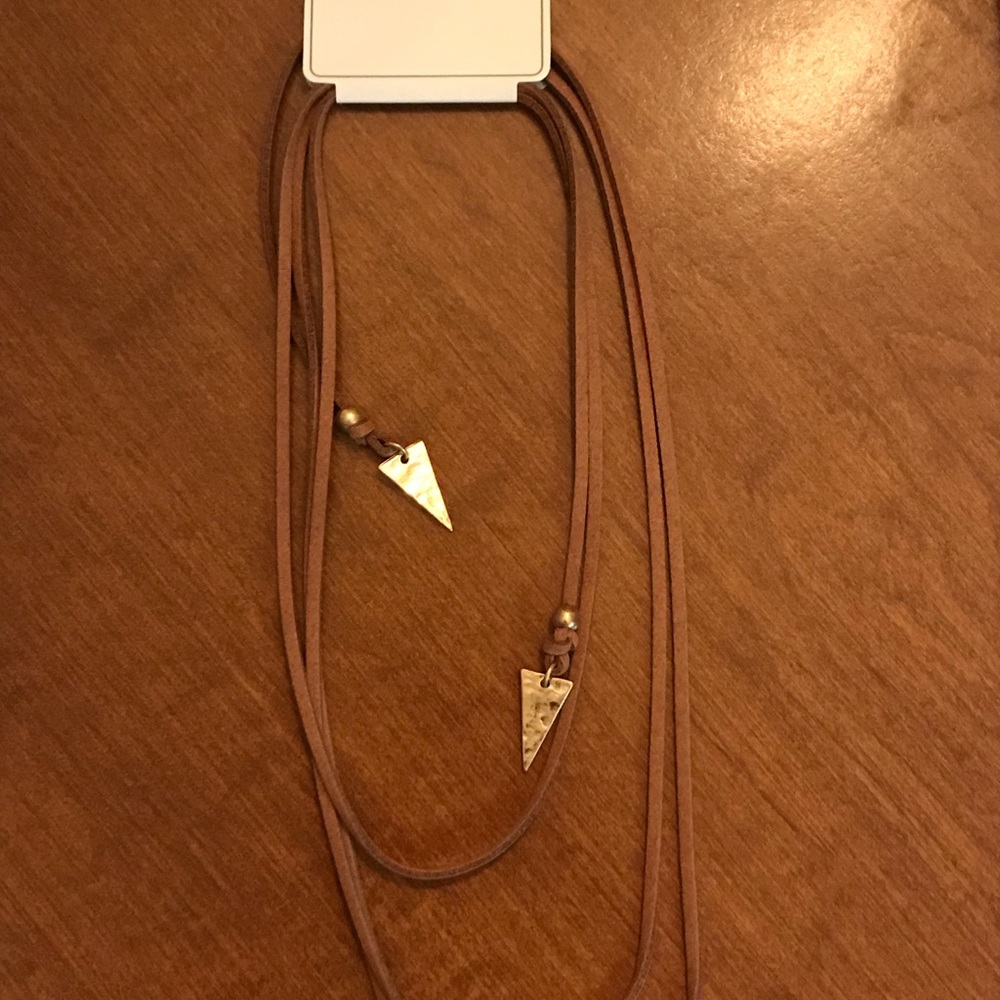 Brown triangle necklace